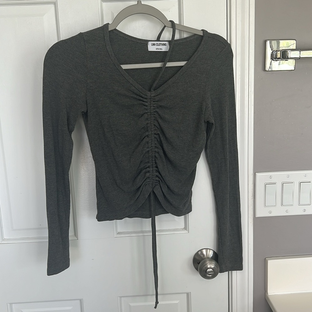 LNA Malika Ruched Front Rib Top - Picture 2 of 4